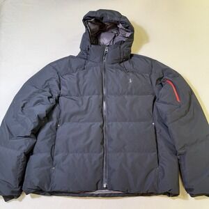Polo Ralph Lauren Tyrol Puffer Jacket Mens Size 1XB Black Down Filled Hooded EUC